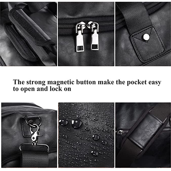 NEW! Leather Ashpel Weekender Travel Tote - Picture 3 of 6